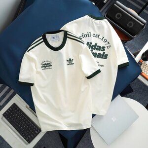 Adidas Classics Original 3 Stripes Tee Shirt Trefoil Retro Men Vanilla Green